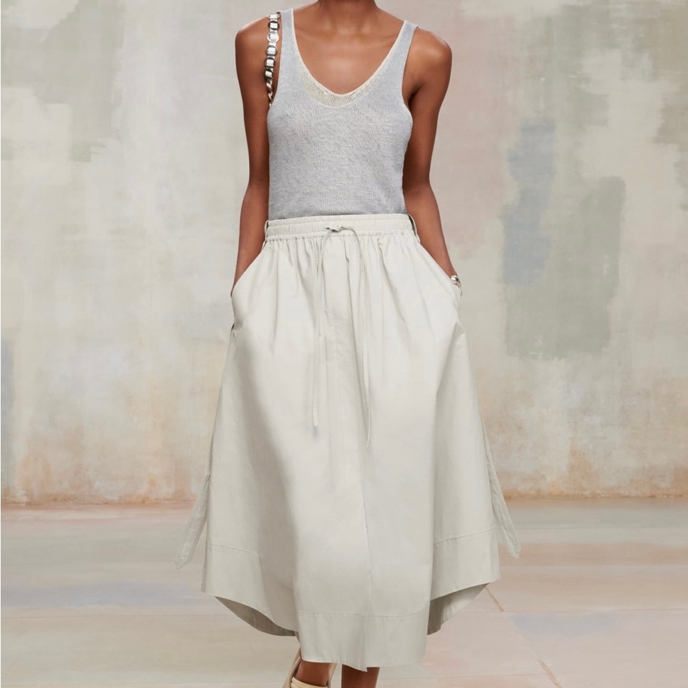 Zara SRPLS limited edition grey/ beige Drawstring Skirt